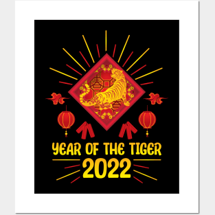 Good Luck Zodiac Happy Chinese New Year of the Tiger 2022 Posters and Art